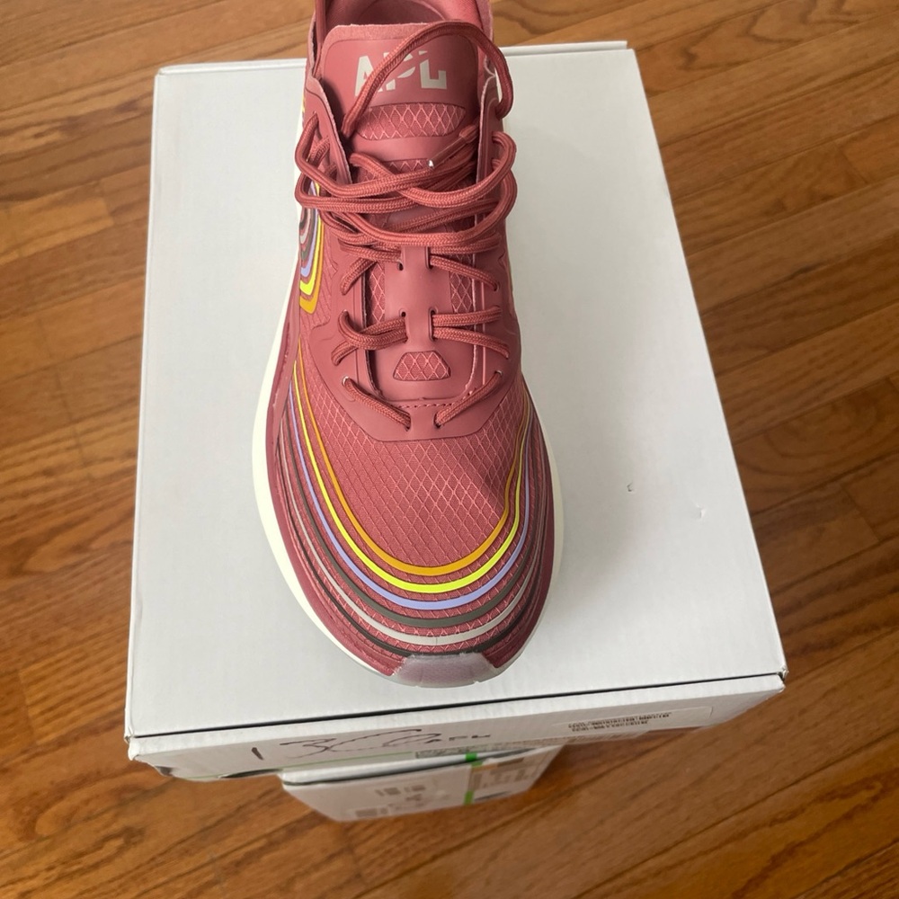 APL Pink and Yellow Athletic Shoes with Retro Silhouette
